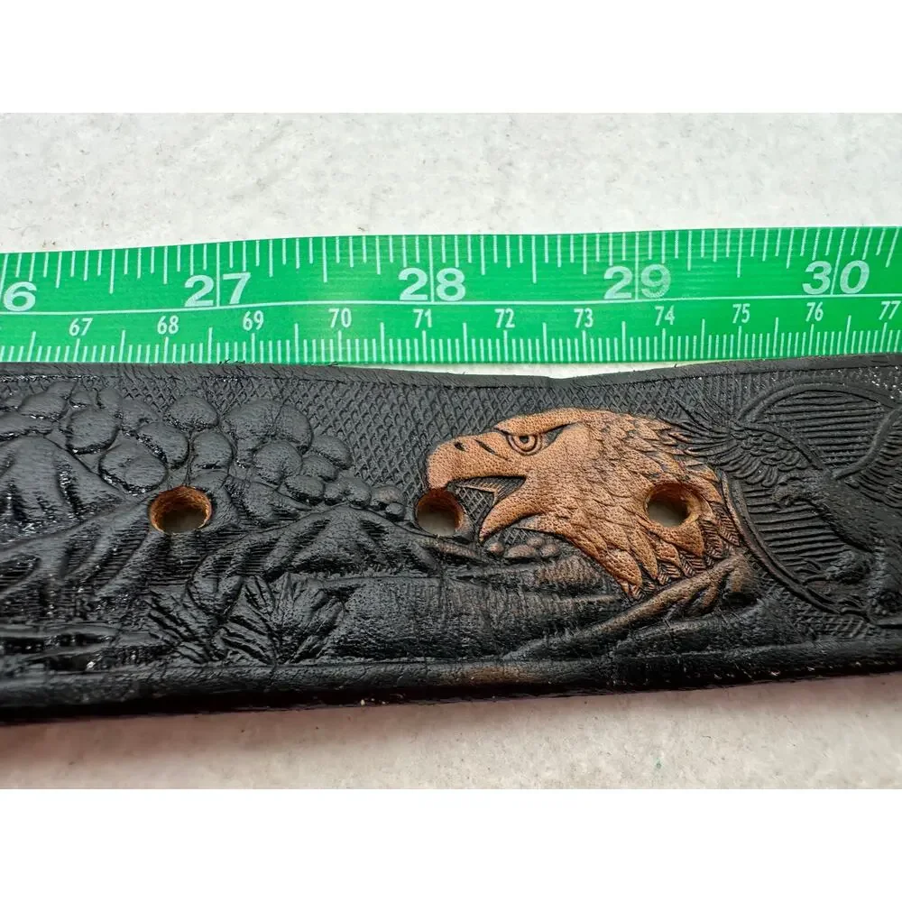 Eagle Tooled Vintage Leather Belt Men's SZ Small